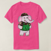 Elefant als Soldat mit Uniform Helm T-Shirt (Design vorne)