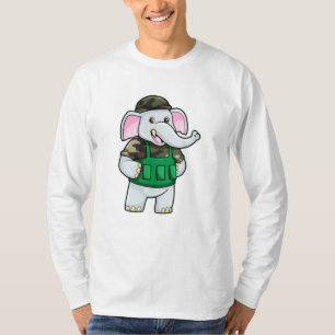 Elefant als Soldat mit Uniform & Helm T-Shirt