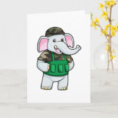 Elefant als Soldat mit Uniform und Helm Karte (Gelbe Blume)