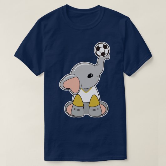 Elefant als Spieler mit Ball 4 T-Shirt (Design vorne)