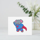 Elefant als Superheld Postkarte (Stehend Vorderseite)