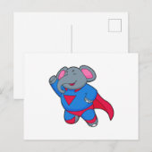 Elefant als Superheld Postkarte (Vorne/Hinten)