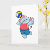 Elefant als Volleyballspieler mit Volleyball Karte (Gelbe Blume)