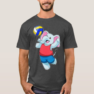 Elefant als Volleyballspieler mit Volleyball T-Shirt