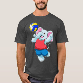 Elefant als Volleyballspieler mit Volleyball T-Shirt