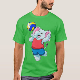 Elefant als Volleyballspieler mit Volleyball T-Shirt