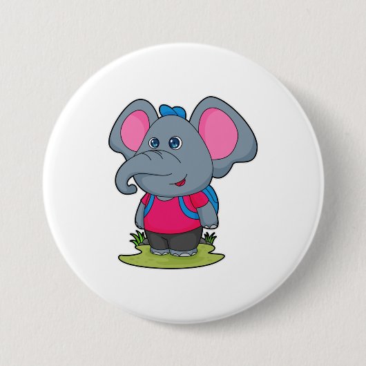 Elefant als Wiker mit Rucksack Button (Vorderseite)