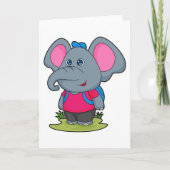 Elefant als Wiker mit Rucksack Karte (Vorderseite)