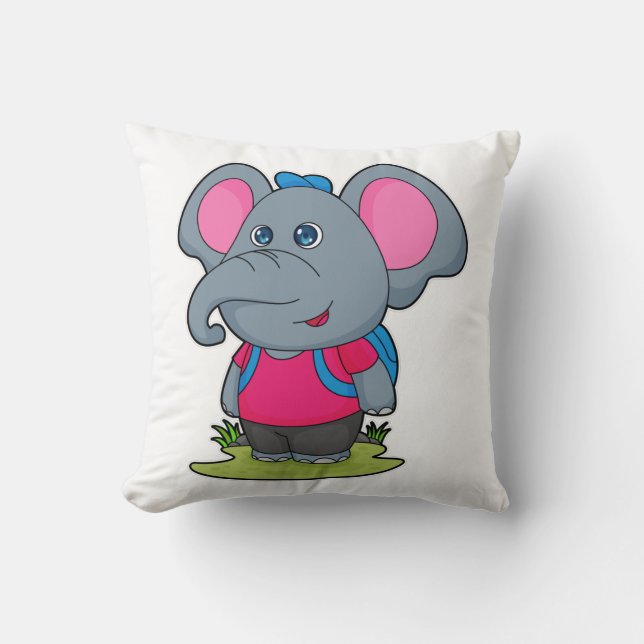 Elefant als Wiker mit Rucksack Kissen (Vorderseite)