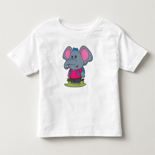 Elefant als Wiker mit Rucksack Kleinkind T-shirt (Vorderseite)