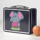 Elefant als Wiker mit Rucksack Metall Brotdose (Beispiel)