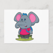 Elefant als Wiker mit Rucksack Postkarte (Vorderseite)