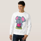 Elefant als Wiker mit Rucksack Sweatshirt (Vorne ganz)