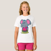 Elefant als Wiker mit Rucksack T-Shirt (Vorne ganz)