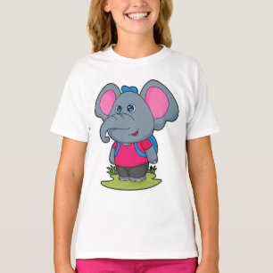 Elefant als Wiker mit Rucksack T-Shirt