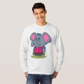 Elefant als Wiker mit Rucksack T-Shirt (Vorne ganz)