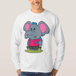 Elefant als Wiker mit Rucksack T-Shirt