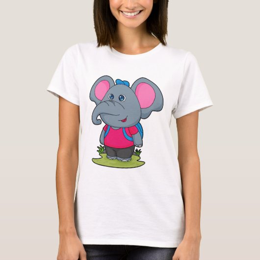 Elefant als Wiker mit Rucksack T-Shirt (Vorderseite)