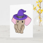 Elefant als Zauberer Karte (Gelbe Blume)