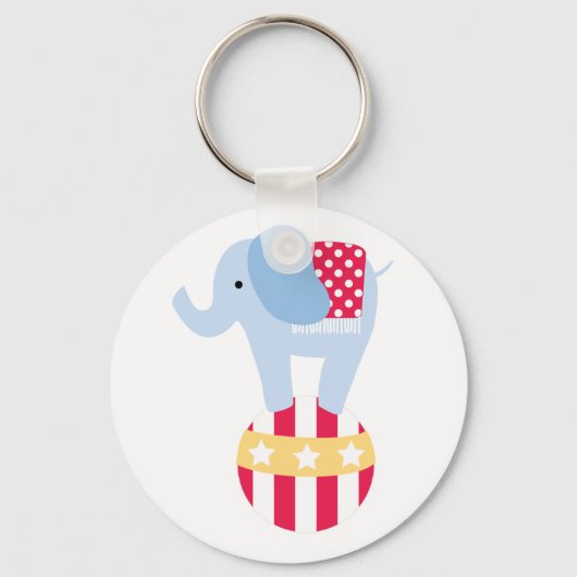 Elefant am Circus Ball Schlüsselanhänger (Vorderseite)
