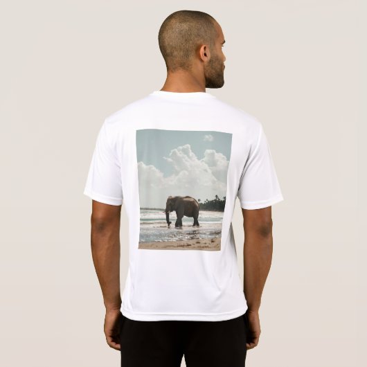 Elefant am Strand T-Shirt (Schwarz voll)
