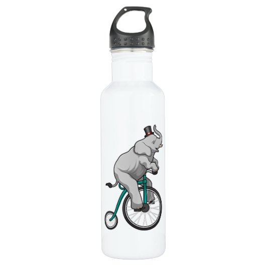 Elefant am Zirkus mit Fahrrad Edelstahlflasche (Vorderseite)