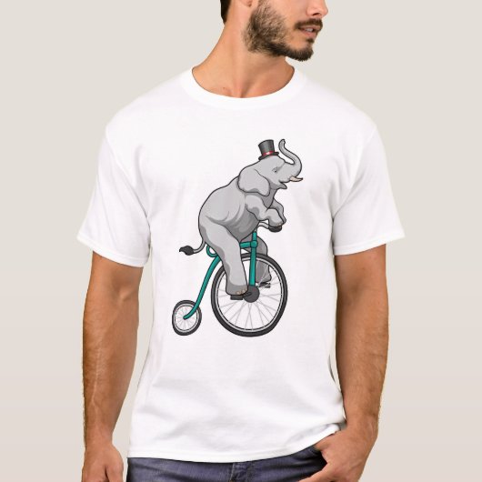 Elefant am Zirkus mit Fahrrad T-Shirt (Vorderseite)