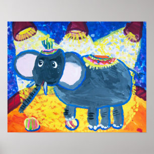 Elefant am Zirkus Poster