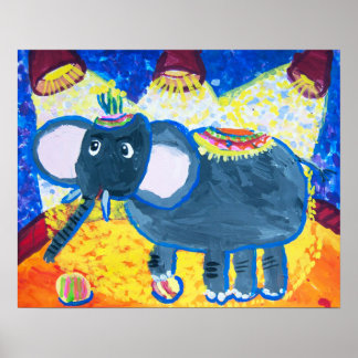 Elefant am Zirkus Poster