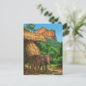Elefant an Sigiriya Postkarte (Stehend Vorderseite)