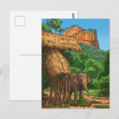 Elefant an Sigiriya Postkarte (Vorne/Hinten)