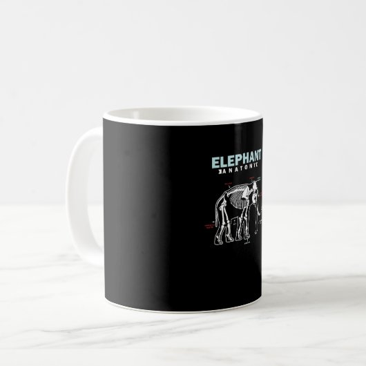 Elefant-Anatomie Kaffeetasse (Vorderseite Links)