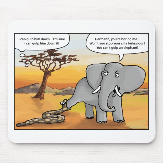 Elefant and snake.png mousepad (Vorne)