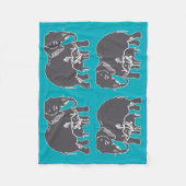 Elefant-aquamarine Fleece-Decke Fleecedecke (Vorderseite)