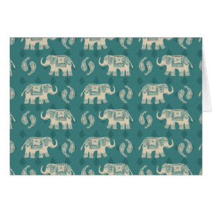 Elefant-aquamarines Wohnwagen-Muster