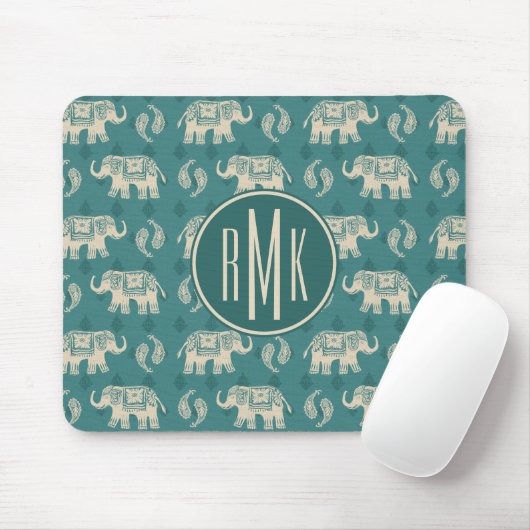 Elefant-aquamarines Wohnwagen-Muster des Mousepad (Mit Mouse)