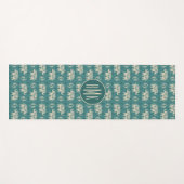 Elefant-aquamarines Wohnwagen-Muster des Yogamatte (Vorderseite (Horizontal))