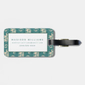 Elefant-aquamarines Wohnwagen-Muster Gepäckanhänger (Rückseite horizontal)