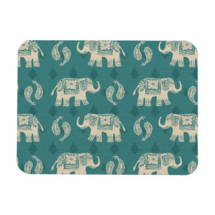 Elefant-aquamarines Wohnwagen-Muster Magnet