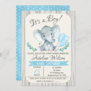 Elefant-Aquarell-Babyparty-Einladung Einladung