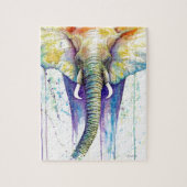 Elefant-Aquarellkunst Puzzle (Vertikal)