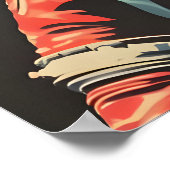 Elefant Astronaut Poster, Elefant Retro Druck Poster (Ecke)