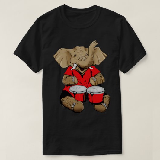Elefant auf Bongos T-Shirt (Design vorne)