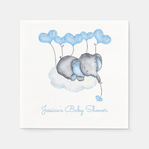 Elefant auf Cloud Blue Balloons Boy Baby Dusche Serviette