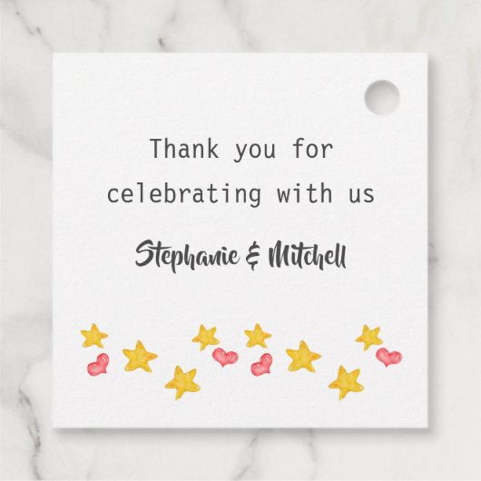 Elefant auf dem Mond Niedliche neutrale Babydusche Geschenkanhänger (Rückseite)