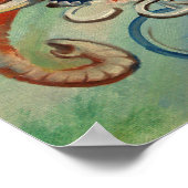 Elefant auf einem Fahrrad II Poster (Ecke)