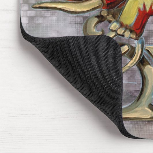 Elefant auf einem Fahrrad Mousepad (Ecke)