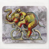 Elefant auf einem Fahrrad Mousepad (Vorne)