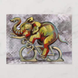 Elefant auf einem Fahrrad Postkarte