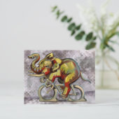 Elefant auf einem Fahrrad Postkarte (Stehend Vorderseite)